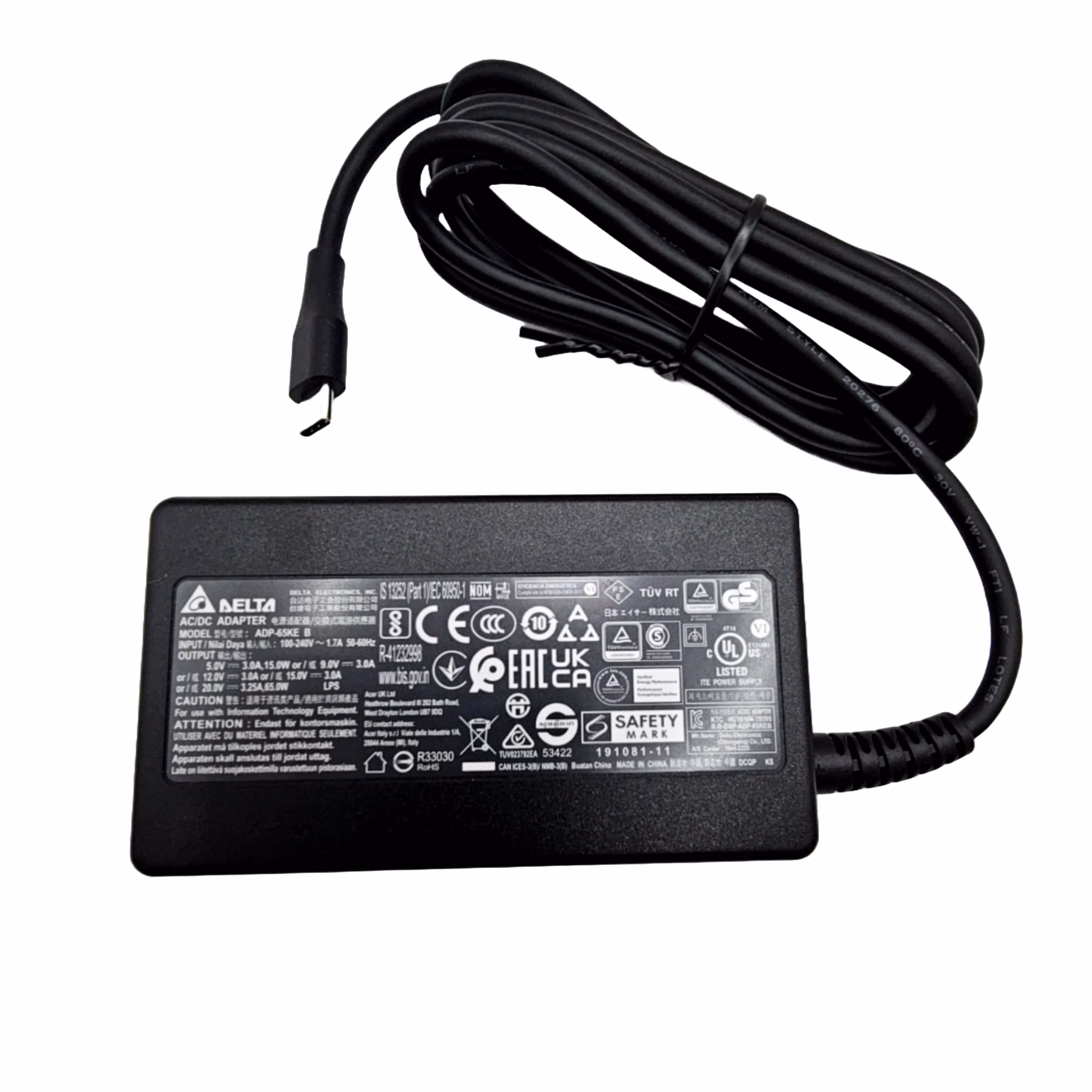 Зарядно Acer 65W USB-C / TYPE-C - снимка 1